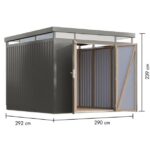 KOVINSKA VRTNA HIŠKA KARIBU AURUM 3.5 SIVI ALUMINIJ - slika 2